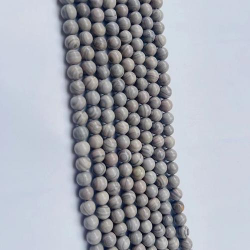 Gemstone Ékszer Gyöngyök, Természetes kő, Kerek, csiszolt, DIY & különböző méretű a választás, szürke, Naponta eladott Kb 38 cm Strand