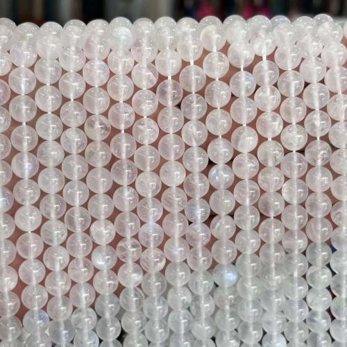 Natural Moonstone Beads Round DIY clear Sold By Strand