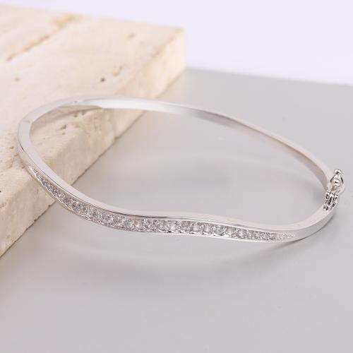 Zinc Alloy Bangle plated Unisex & micro pave cubic zirconia Sold By PC