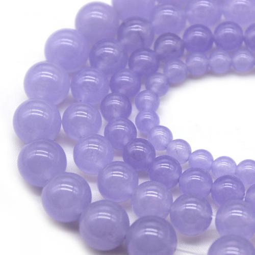 Natural Chalcedony Bead Round DIY purple Sold By Strand
