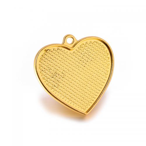 Zinc Alloy Pendant Cabochon Setting Heart plated DIY 30mm Sold By Bag
