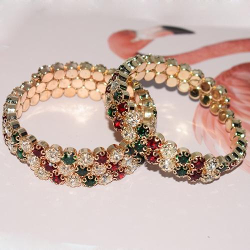 Zinc Alloy Bangle plated fashion jewelry & for woman & with rhinestone golden nickel lead & cadmium free .5cm Sold By PC