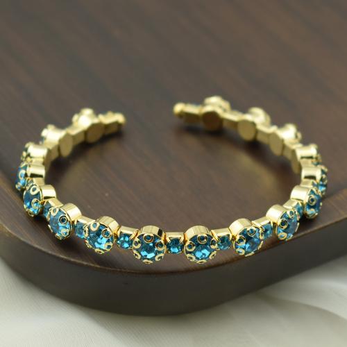 Zinc Alloy Bangle plated fashion jewelry & for woman & with rhinestone nickel lead & cadmium free .5cm Sold By PC