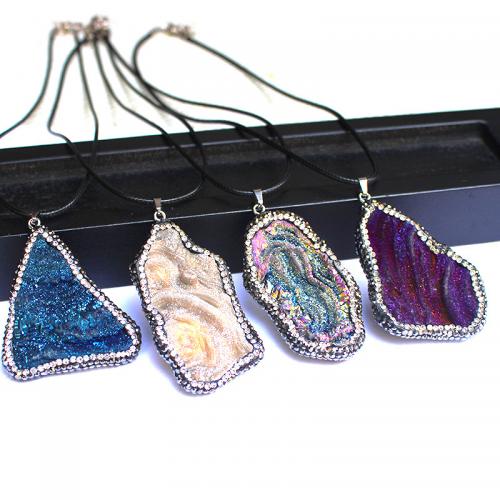 Pingentes de joias de ágata, Ágata quartzo de gelo, with argila, Irregular, estilo druzy & DIY, Mais cores pare escolha, Length about 15-35mm,Hight about 25-50mm, vendido por PC