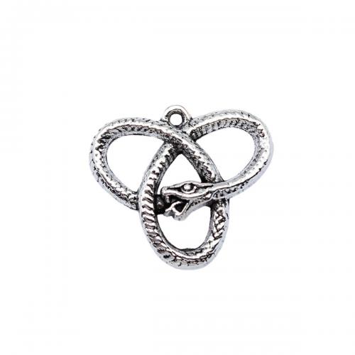 Zinc Alloy Animal Pendants Snake antique silver color plated fashion jewelry & DIY Sold By PC