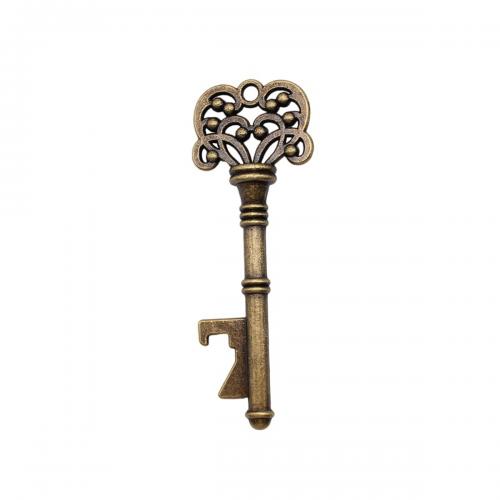 سبائك الزنك مفتاح المعلقات, مطلي, مجوهرات الموضة & ديي & أجوف, المزيد من الألوان للاختيار, 27x77mm, تباع بواسطة PC
