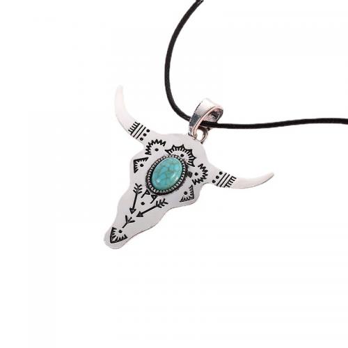 Zinc Alloy Pendants with turquoise plated DIY silver color nickel lead & cadmium free Sold By Bag