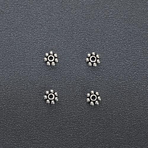 Zinc Alloy Spacer Beads Flower plated DIY silver color nickel lead & cadmium free Sold By Bag