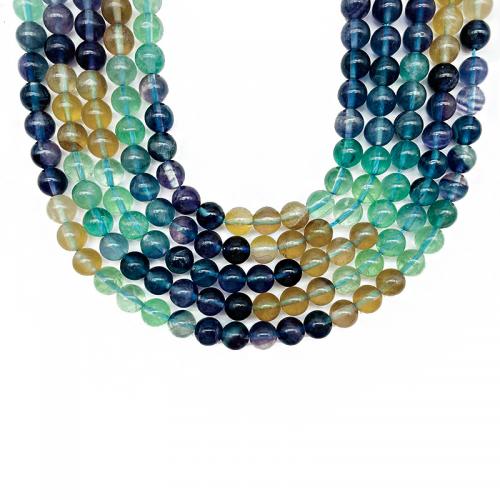 Fluorit Beads, Farverige Fluorite, Runde, du kan DIY & forskellig størrelse for valg, blandede farver, Solgt af Strand