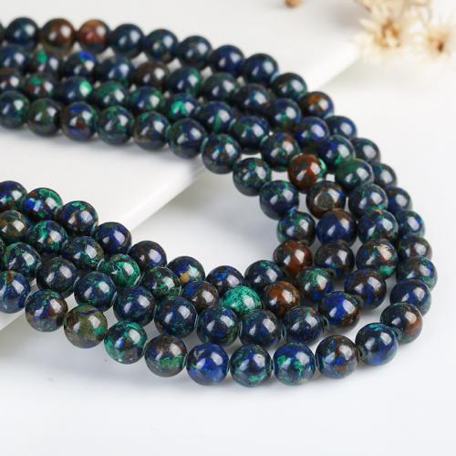 Gemstone smykker perler, Azurite, Runde, du kan DIY & forskellig størrelse for valg, blå, Solgt af Strand