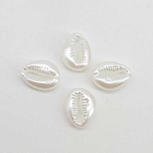 ABS-Kunststoff-Perlen, ABS Kunststoff, Strandschnecke, Einbrennlack, DIY, weiß, 13x18mm, ca. 1000PCs/Tasche, verkauft von Tasche