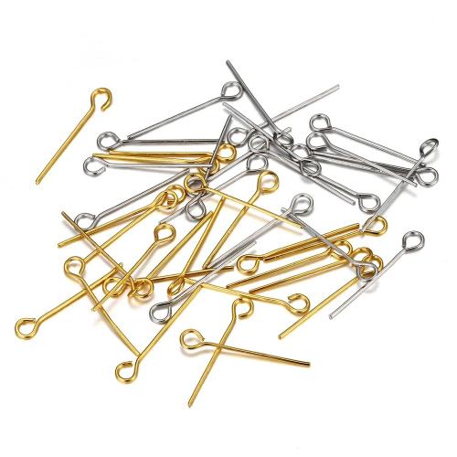 Stainless Steel Eyepins 304 Stainless Steel polished & DIY Sold By Bag