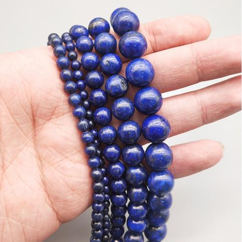 Lapis lazuli perler, Runde, du kan DIY & forskellig størrelse for valg, blå, Solgt af Strand