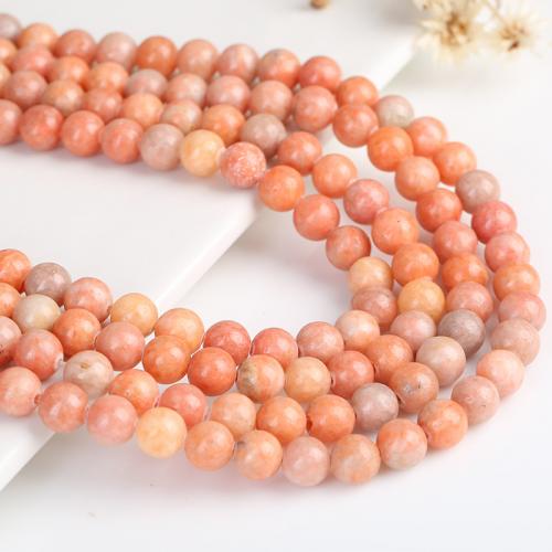 Gemstone Jewelry Beads Calcite Round DIY orange Sold By Strand