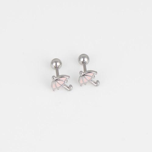 Stainless Steel Belly Ring 316 Stainless Steel Umbrella fashion jewelry & Unisex & enamel pink nickel lead & cadmium free Sold By Bag