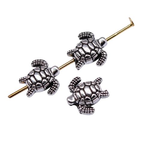 Zinc Alloy Animal Beads Turtle plated DIY nickel lead & cadmium free Sold By PC