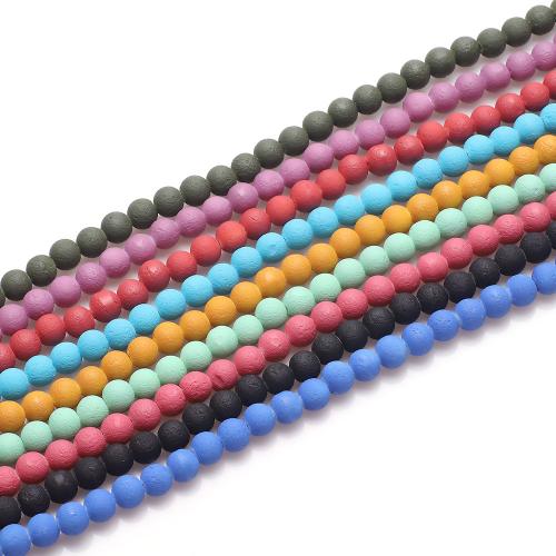 Fashion Glass Beads, Round, stoving varnish, DIY, more colors for choice, 8mm, Approx 100PCs/Strand, Sold By Strand