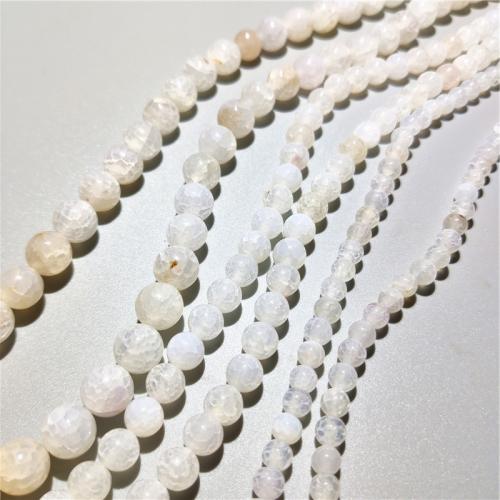 Φυσικό Λευκός Αχάτης χάντρες, Γύρος, DIY & διαφορετικό μέγεθος για την επιλογή, λευκό, Sold Per Περίπου 38 cm Strand