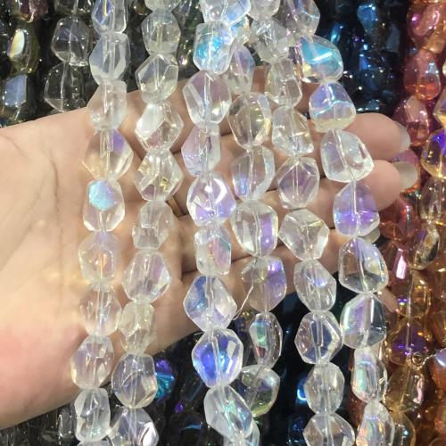 Kristall-Perlen, Kristall, Unregelmäßige, DIY, mehrere Farben vorhanden, 12x15mm, verkauft per ca. 38 cm Strang