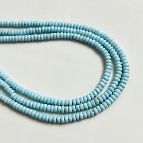 Turquoise Beads, Natural Turquoise, Flat Round, DIY, green, 4x2mm, Sold Per Approx 38 cm Strand