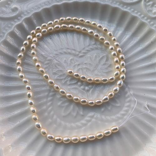 Naturalne perły słodkowodne perełki luźne, Perła naturalna słodkowodna, DIY, biały, Diameter:3-3.5mm, około 88komputery/Strand, sprzedawane na około 38 cm Strand