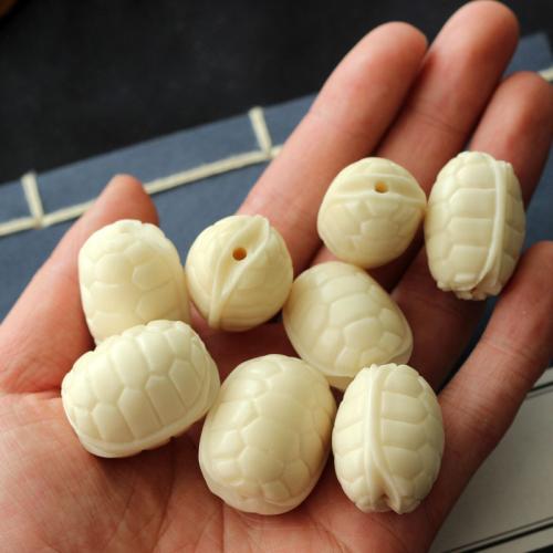 Miçangas de madeira, Tagua, esculpidas, DIY, branco, about:2.8-3.2cm, vendido por PC