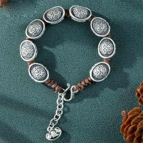 laiton bracelet, Placage de couleur argentée, bijoux de mode & unisexe, Longueur Environ 7 pouce, Vendu par PC