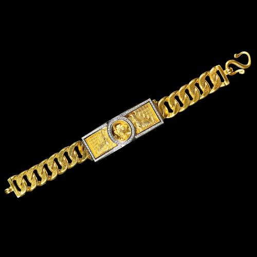 laiton bracelet, Placage de couleur d'or, unisexe & normes différentes pour le choix, Vendu par PC