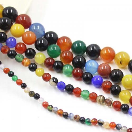 Naturlige regnbue Agate perler, Rainbow Agate, Runde, du kan DIY & forskellig størrelse for valg, blandede farver, Solgt af Strand