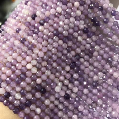 Gemstone smykker perler, Naturlig Lepidolite, Runde, poleret, du kan DIY & forskellig størrelse for valg & facetteret, lilla, nikkel, bly & cadmium fri, Solgt Per Ca. 38 cm Strand
