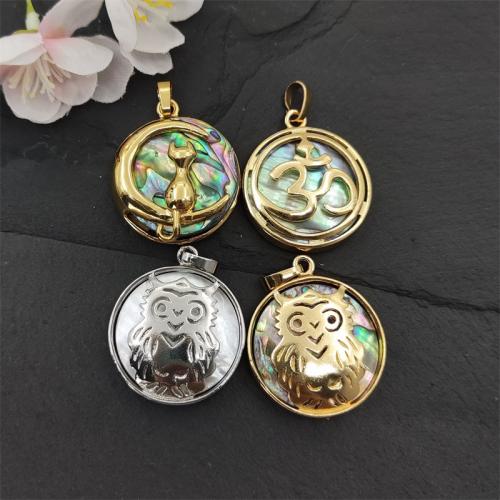 Shell Pendants with Brass plated random style & fashion jewelry & DIY & mixed 25mm Sold By PC