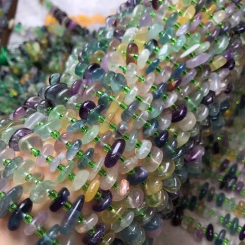Perles de fluorite, Fluorite colorée, pepite, poli, DIY, couleurs mélangées, 10mm, Vendu par Environ 38 cm brin