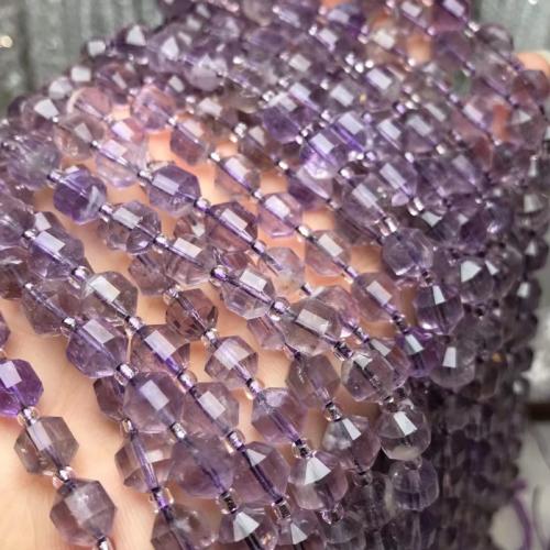 Naturelles perles améthystes, améthyste, lanterne, poli, DIY & facettes, violet, 7x8mm, Vendu par Environ 38 cm brin