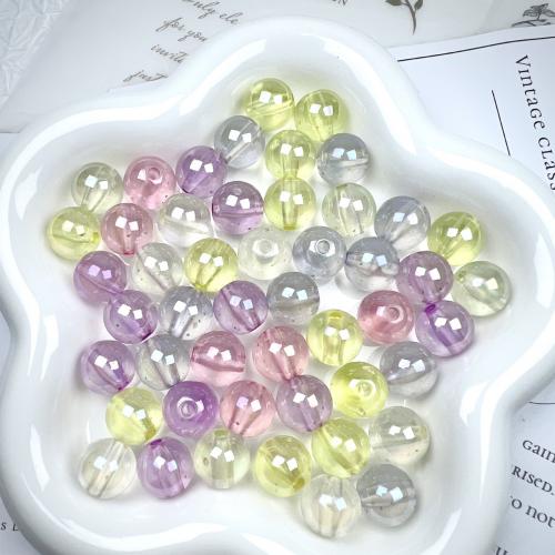 Belagte akryl perler, Runde, AB farve forgyldt, du kan DIY & luminated, blandede farver, 14mm, Ca. 500pc'er/Bag, Solgt af Bag
