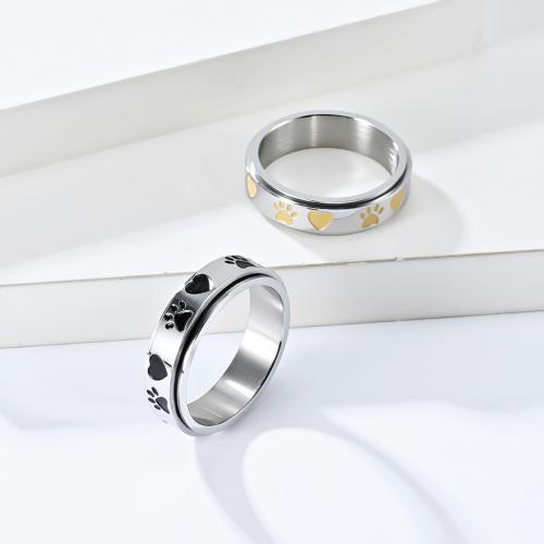 Emaille roestvrij staal vinger ring, 304 roestvrij staal, gepolijst, verschillende grootte voor keus & voor vrouw & glazuur, meer kleuren voor de keuze, width 6mm, Verkocht door PC