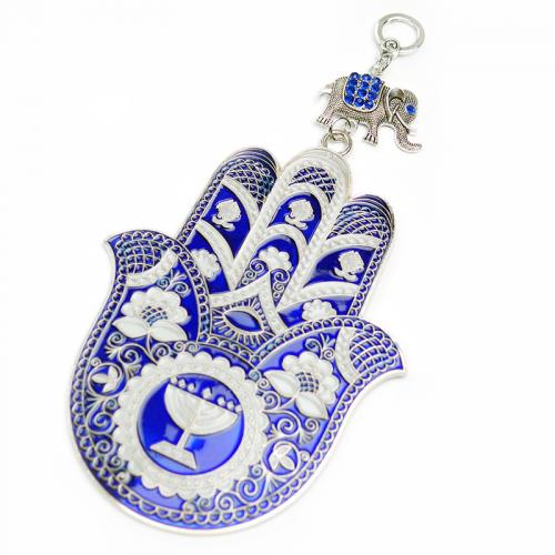 Hanging Ornaments Zinc Alloy Hand silver color plated enamel & with rhinestone 190mm Sold By PC