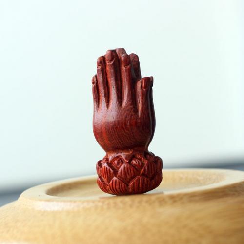 Koraliki drewniane, sandałowy, Ręka, Rzeźbione, DIY, czerwonawy brąz, 31x15mm, sprzedane przez PC