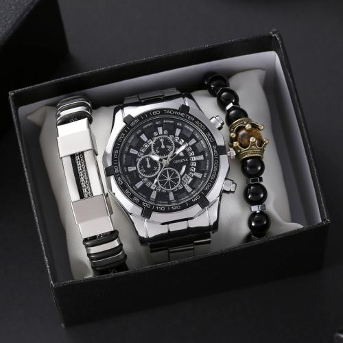 Zinc Alloy Watch Bracelet with Glass Round plated Chinese movement & for man & luminated Sold By PC