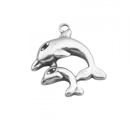 Stainless Steel Animal Pendants 304 Stainless Steel Dolphin polished fashion jewelry & Unisex original color Approx 1.5mm Sold By PC