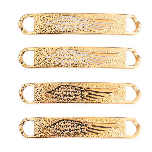 Stainless Steel Connector 304 Stainless Steel Rectangle gold color plated DIY & enamel & 1/1 loop Sold By Bag
