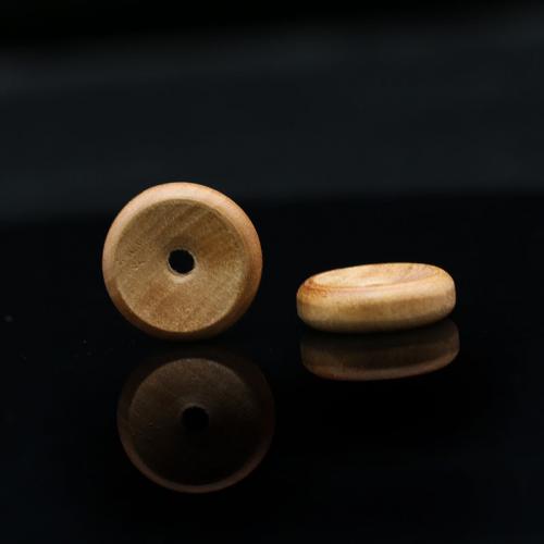 Bransoletki drewna, Brzoskwinia drewno, Koło, Rzeźbione, DIY, żółty, 15x4mm, sprzedane przez PC
