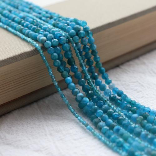 Gemstone smykker perler, apatitter, du kan DIY & forskellig størrelse for valg & facetteret, blå, Solgt Per Ca. 39 cm Strand