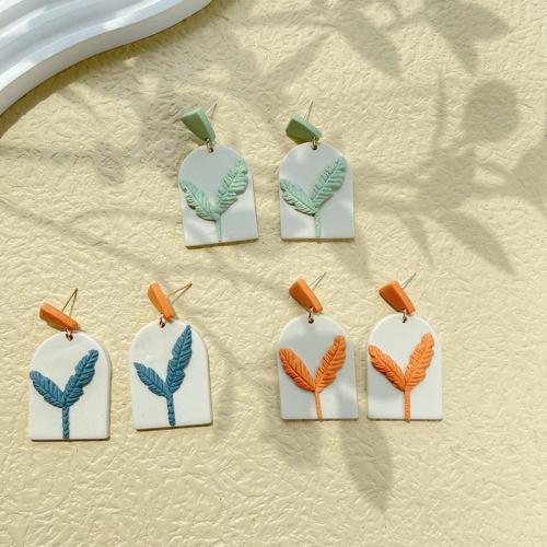 Polymer Clay Earring with Zinc Alloy fashion jewelry Sold By PC