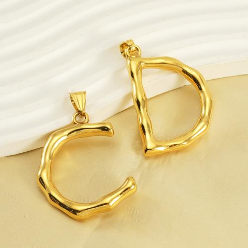 Stainless Steel Letter Pendants 304 Stainless Steel 18K gold plated fashion jewelry & for woman golden Sold By PC