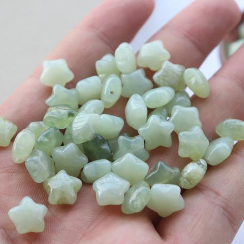 Natural Jade Beads Jade New Mountain Star polished DIY green 10mm Sold By PC