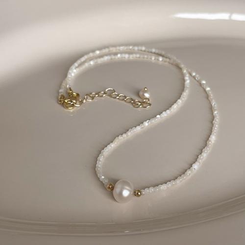 South Sea Shell Necklace Shell Pearl fashion jewelry & for woman nickel lead & cadmium free Length Approx 42 cm Sold By PC