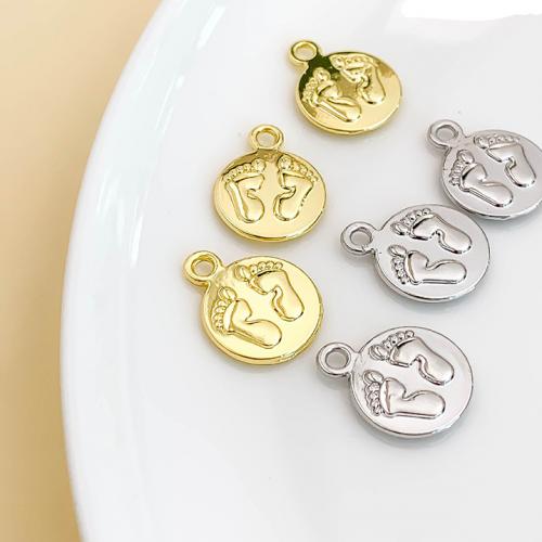 Zinc Alloy Pendants Round plated DIY nickel lead & cadmium free Approx 2mm Sold By Bag