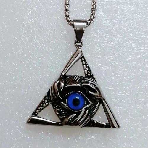 Evil Eye Pendants 304 Stainless Steel fashion jewelry & for man nickel lead & cadmium free Sold By PC