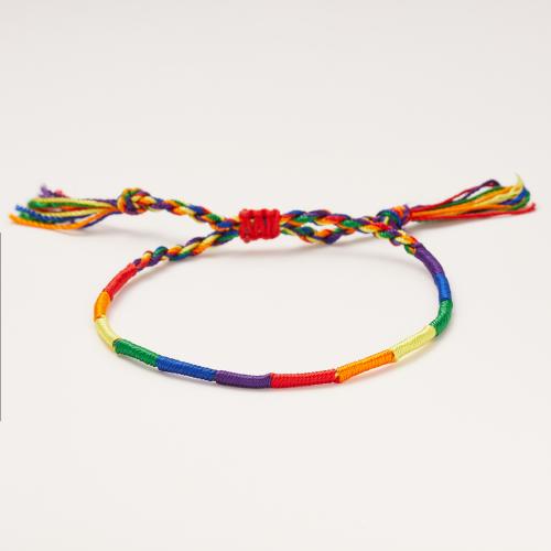 Nylon koord armbanden, Verstelbare & mode sieraden & uniseks, multi-gekleurde, Lengte Ca 16-29 cm, Verkocht door PC