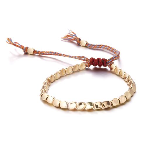 Nylon koord armbanden, met Messing, Verstelbare & mode sieraden & uniseks, meer kleuren voor de keuze, Lengte Ca 16-28 cm, Verkocht door PC